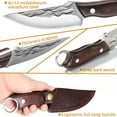 thumbnail image 2 of 4.5 inch High Carbon Stainless Steel Butcher Knife with Leather Sheath Forged Boning Knife Full Tang Kitchen Knife for BBQ Camping and Outdoor, 2 of 7