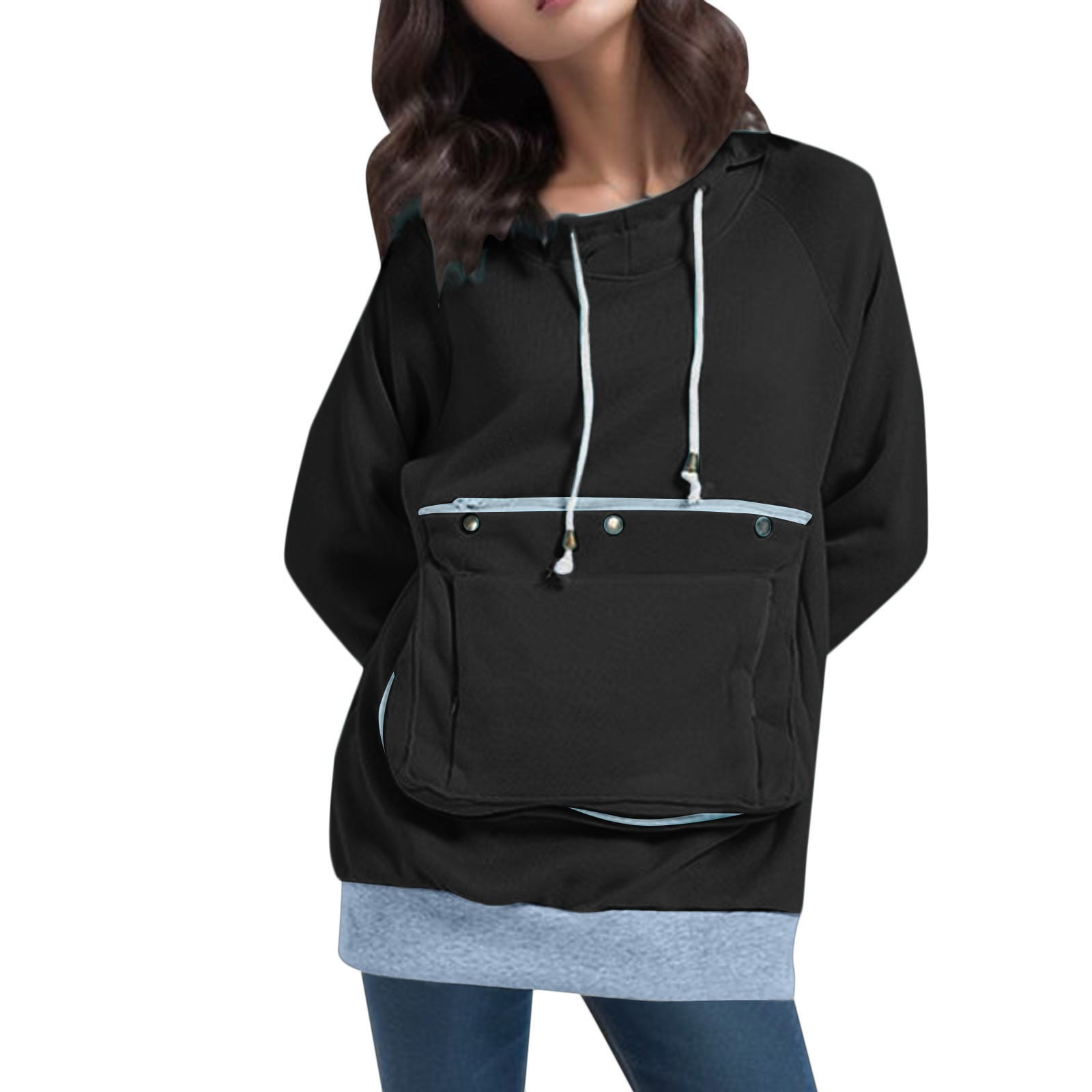 Black sweater hoodie women's outlet