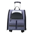 thumbnail image 4 of kusrkot Cat Trolley Sac à Dos Chenil avec Roue Sac à Main Respirant Sac de Transport violet, 4 of 9