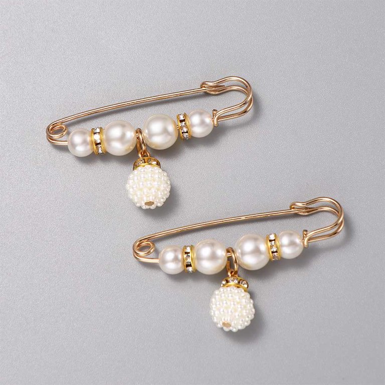 Pearl Brooch Pins Set Faux Rhinestone Pearls Lapel Pins Waistband Pin  Sweater Shawl Clips Collar Safety Pins Decorative Waist Tighting Clap for  Women