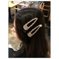 thumbnail image 5 of Toyvian 2pcs Spring Shape Hair Clips Crystal Stone Hair Clips Metal Bobby Pin for Women, 5 of 8