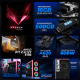 thumbnail image 3 of Computadora Escritorio Completa Xtreme PC Gaming AMD Radeon 780M Ryzen 7 8700G 16GB DDR5 SSD 500GB Monitor Curvo 27 100Hz WIFI Pink juegos casuales, trabajo y estudio, 3 of 6