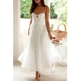thumbnail image 2 of Women's Ruched Smocked Back Cami Dress with Tie Straps and Zipper Closure 95% Polyester 5% Spandex Lined Lightweight, 2 of 28