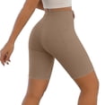 thumbnail image 5 of Yourumao Biker Shorts for Women with Pocket High Waisted Skinny Shorts Tummy Control Knee Length Pants Solid Summer Shorts for Athletic Workout, 5 of 6