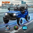 thumbnail image 6 of Arnahaishe 12V Kids Electric Vehicles for Kids, Battery Powered Ride on Car Toys for Boys Girls w/ Remote Control, Four-wheel Suspension, USB, Bluetooth, Power Display, Lights, Blue, 6 of 7