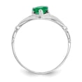 thumbnail image 2 of 14K White Gold Ring Band Themed (05) May Cubic Zirconia CZ Green, Size 9, 2 of 5