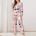 thumbnail image 2 of Vsdgher Panda Pajamas Set Long Sleeve Sleepwear Womens Button Down Nightwear Pj Sets-XX-Large, 2 of 7
