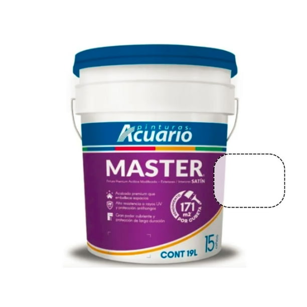 PINTURA VINILICA SATINADA MASTER COLORES CLAROS ACUARIO CUBETA