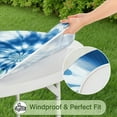 thumbnail image 5 of Blue White Tie Dye Spiral Pattern Round Fitted Tablecloth with Elastic Edge,Dining Table Cover Waterproof,Outdoor Round Tablecloth for Camping,Dining,Indoor and Outdoor, 5 of 7
