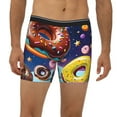 thumbnail image 2 of Cauagu Space Colorful Donut Print Men's Boxer Briefs, Funny & Cute Underwear Elastic Waistband Briefs Ideal Gift for Men,1-Pack, 2 of 7