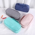 thumbnail image 5 of Lksixu Large Capacity Pencil Case, Multi-Slot Pencil Pouch with 3 Compartments and Zipper, Soild Color Aesthetic Stationery Organizer Portable Travel Makeup Bag with Handle for Office College (Navy), 5 of 9