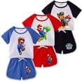 thumbnail image 2 of Ropa de verano para bebés, traje para niños y niñas, camiseta de dibujos animados de Super Mario, pantalones cortos, 2 unids/set, ropa informal para niños, conjuntos de la Patrulla Canina, 2 of 5