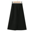 thumbnail image 6 of Mrat Women Mini Skirt Pleated A-Line Skirt Flare Denim Skirt Denim Skirt Women Slim Bodycon Dress Solid High Waist Colorful Sparkly Skirts Short Skirt Black_CC XXL, 6 of 9