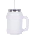 thumbnail image 1 of Termo de Acero Inoxidable de Doble Pared, 1.5 L Termo Grande, Vaso de Viaje Aislado con Tapa y Pajita, Mantiene el Frío Durante 10 Horas y el Calor Durante 8 Horas (Blanco), 1 of 9