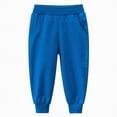 thumbnail image 2 of NOLDARES Boys' Tricot Bottom Sweatpants - Athletic Running Pants with Pockets for Kids Teens Youth(Blue,2-3 Years), 2 of 4