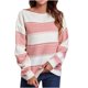 thumbnail image 2 of Suéter de punto de manga larga con rayas huecas de un cuello informal de moda para mujer Fridja  po3627, 2 of 6