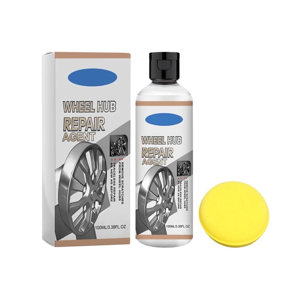 Wheel Rim Scratch Repair Kit, Alloy Wheel Scratch Remover, Wheel Hub Repair Polish, Rim Scuff Repair for Minor Scratches, Car Wheel Restorer with Sponge, Automotive Wheel Care, 100ML