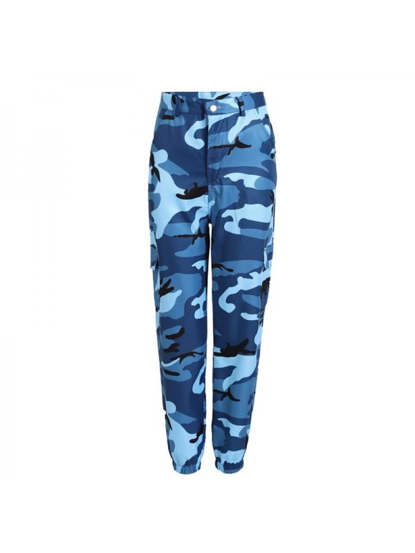 women's blue camo cargo pants