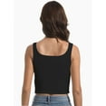 thumbnail image 4 of Women's Square Neck Sleeveless Crop Top - Strappy Tank for Workout & Casual, 4 of 6