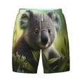 thumbnail image 4 of Lsque Mens Swim Trunks Daisy Koala Pattern - Bathing Suit Compression Liner - Beach Swim Shorts Swimwear - (S-3XL) - Stretch Quick Dry -Large, 4 of 9