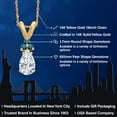thumbnail image 2 of Gem Stone King 14K Yellow Gold White Moissanite and Blue Diamond Pendant Necklace for Women | 1.08 Cttw | Gemstone Birthstone | Pear Shape 8X5MM | With 18 inch Chain, 2 of 6
