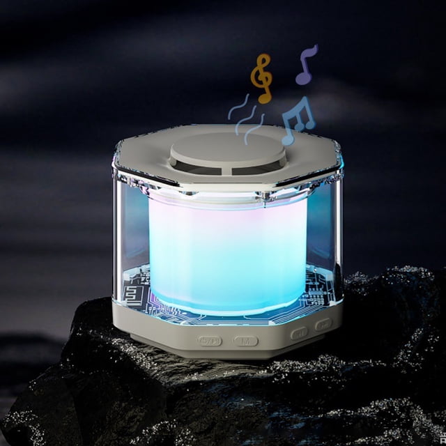 Subwoofer Extérieur Mini Lumière Colorée Cristal Verre Haut-Parleur Bluetooth Sans Fil