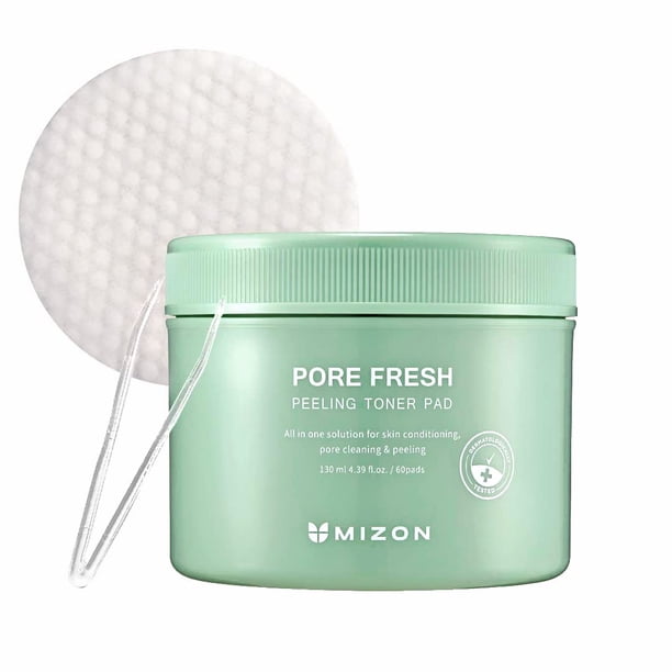 MIZON Pore Fresh Peeling Toner AHA BHA PHA Peeling Pads Almohadillas tonificantes exfoliantes calmantes para apretar los poros (60 almohadillas)