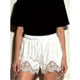 thumbnail image 5 of LMLYSoH Women's Mini Shorts Lace Patchwork Drawstring Elastic Waist Casual Summer Lounge Shorts, 5 of 9