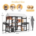 thumbnail image 3 of YIYADOLarge Outdoor Wooden Cat Villa Cage with 2 Plant Stands, Multi-Level Cat Playpen, Weather-Resistant Roof, Resting Box, Climbing Ramps & Wire Mesh for Backyard Patio, Black, 3 of 6