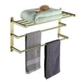 thumbnail image 1 of KOKOSIRI 3 Tier Bath Towel Rack 24 Inch Wall Mounted Rack with Towel Bars Towel Shelf with Single Towel Bar Bathroom Ladder Brushed Gold B5003BG-L24, 1 of 9