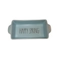 thumbnail image 3 of Rae Dunn by Magenta Ceramic Blue Loaf Dish- HAPPY SPRING in large letters, 3 of 3
