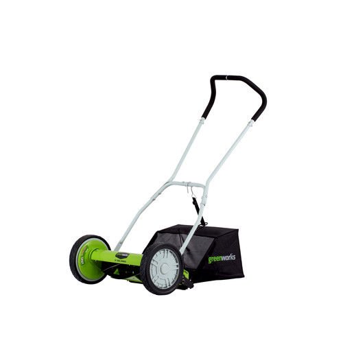 Greenworks 16" Reel Lawn Mower w/ Grass Catcher