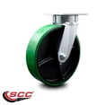 thumbnail image 2 of 8 Inch Kingpinless Green Poly on Steel Wheel Swivel Top Plate Caster SCC, 2 of 2