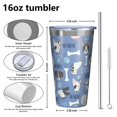 thumbnail image 4 of 16oz Tumblers Dog with Woof and Bark Stainless Steel Vacuum Insulated Double Wall Travel Tumbler Cups Mug with Lid and Straw,Cleaning Brush for Coffee,Tea, 4 of 4