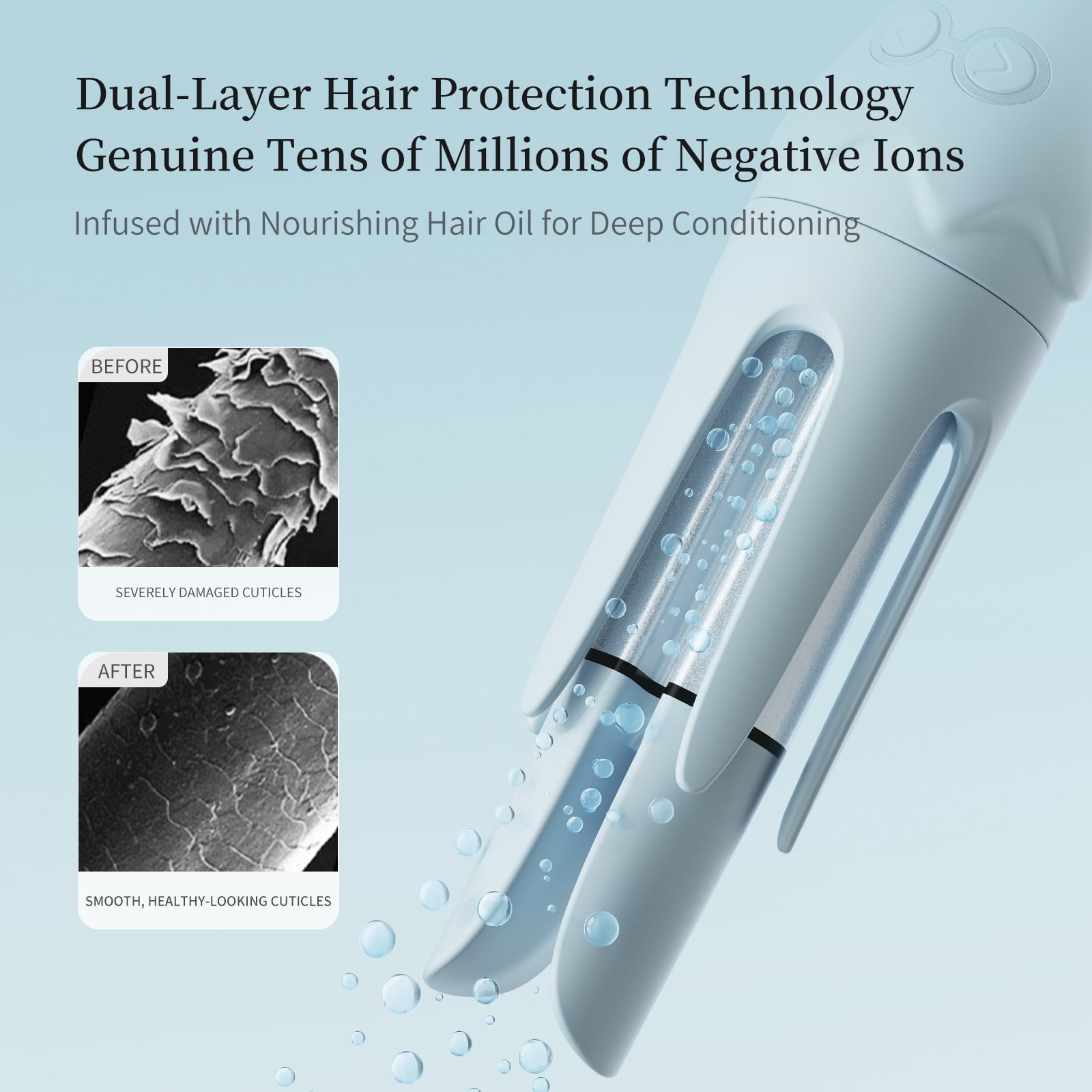 Automatic 1.4inch French Beach Waves Hair Curler, Ceramic & Essential Oil, Anti-Scald, 4 Temp, Anti-Tangle, Beige
