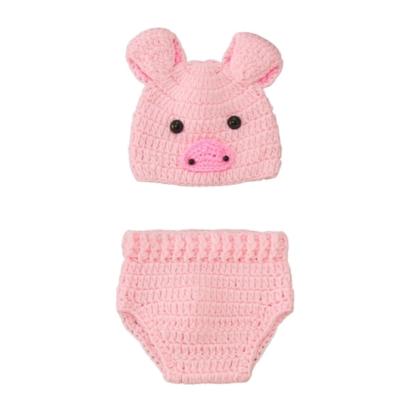 Outfits for Toddler Girls Boys Photo Photography Clothing Knitted Cartoon Pig Hat Shorts 2 Piece Clothes Sets