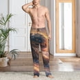 thumbnail image 6 of Lsque Mythical Serpent Mountain Sunrise Print Men's Pajama Pants, Lounge Pant - Comfortable Home Wear,Elastic Waistband, Stylish Design-Large, 6 of 9