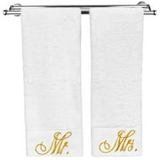Modern Designs Pro Mr. and Mrs. Gifts - Couple Embroidered WASHCLOTHS Towels - Anniversary,Wedding,Engagement Gifts (2 Pack - Mr. & Mrs Washcloths)