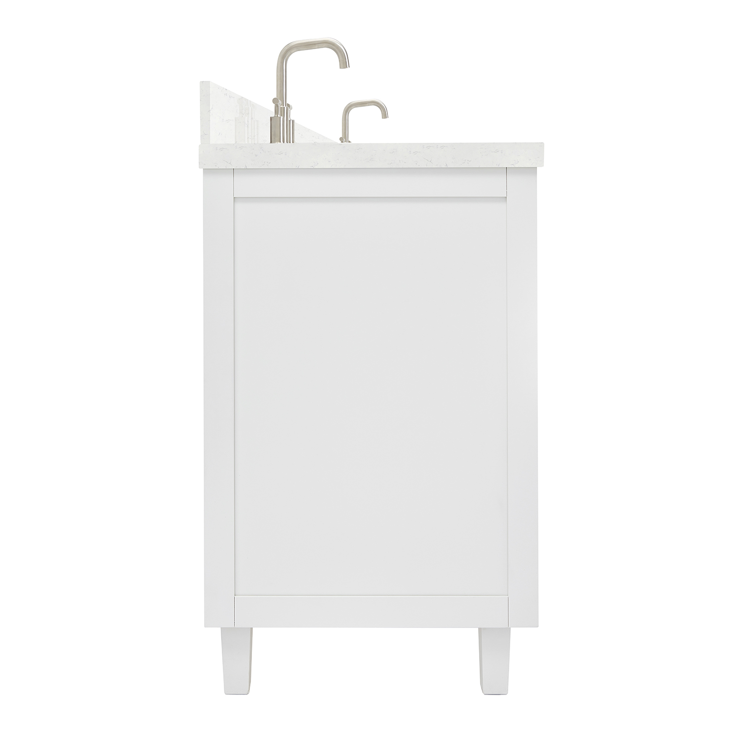 ARIEL Monroe 72 Inch Double Rectangle Sink Bathroom Vanity With Carrara White Quartz Countertop 1.5 Inch Edge In White