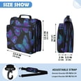 thumbnail image 3 of Zipper Binder with Shoulder Strap 2 inch 3 Ring Waterproof File Folder Organizer Bag 500 Sheet Blue Butterfly in Illustration Style, 3 of 8