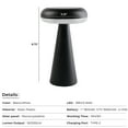 thumbnail image 2 of GRANDPATIO Solar Steel Mushroom-shaped Table Lamp with USB Port and Multi-Mode Lighting, Black, 2 of 7