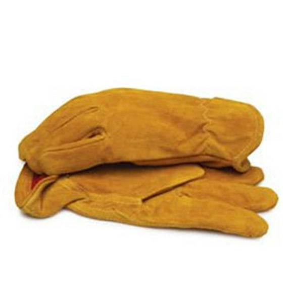 BlackCanyon Outfitters 91030-XL Split Leather Gloves with Red Fleece Lining and Elastic Wrist X-Large