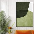 thumbnail image 2 of IDEA4WALL Framed Canvas Print Wall Art Textured Blue Color Block Leaves Geometric Shapes Illustrations Modern Art Chic Colorful for Living Room, Bedroom, Office - 16"x24" Black, 2 of 4