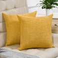 thumbnail image 3 of Throw Pillow Cover Yellow Decorative Couch Pillow Case Home Rustic Linen Square Pillow Covers for Home Sofa Decoration 18" *18" 2 Pack Yellow, 3 of 6