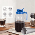 thumbnail image 2 of Cold Brew Coffee Maker,64oz Wide Mouth Jar Pitcher with Filter,Pour Spout Handle Lid,Leak-Proof Pitcher Glass Blue, 2 of 6
