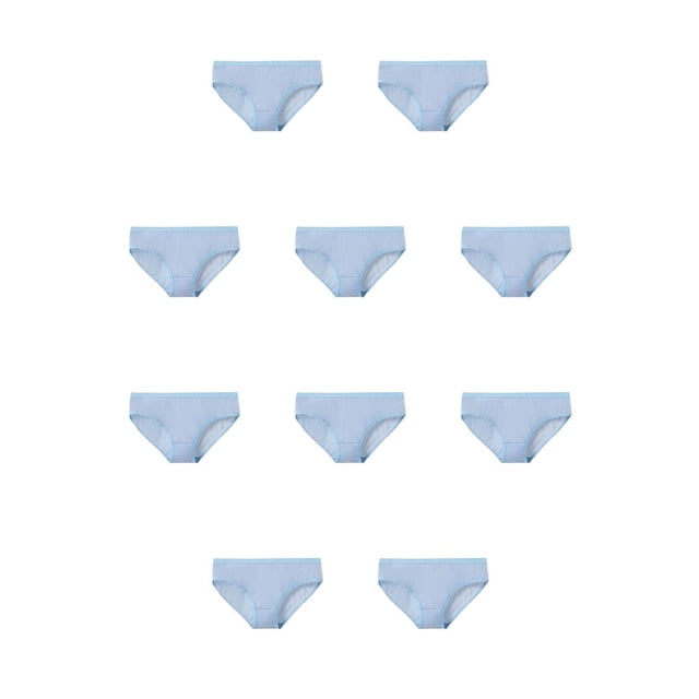 Qarigey Calzoncillos elásticos para mujer, ropa interior transpirable suave, bragas desechables femeninas elásticas, suministros para niños Azul 10piezas