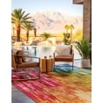 thumbnail image 3 of Unique Loom Outdoor Modern Collection Area Rug - Glide (8' Square Multi/Blue), 3 of 9