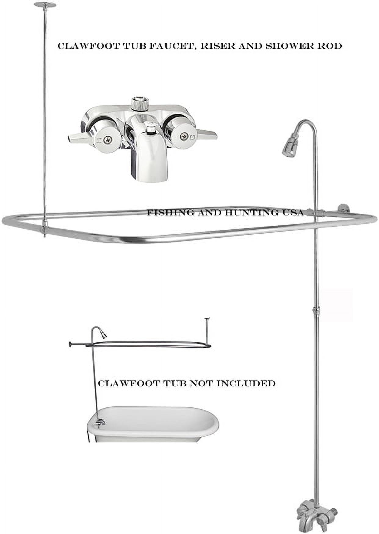 Add On Shower Kit for Claw foot Clawfoot Tub Faucet Riser & Shower Rod Surround