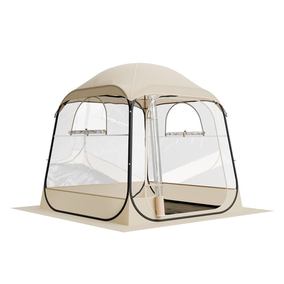 Clear Bubble Tent 72x72in, Pop Up Sports Tent for 2-4 Person, Waterproof Outdoor Pod with Floor Mat & Cover, Camping Igloo Dome for Events