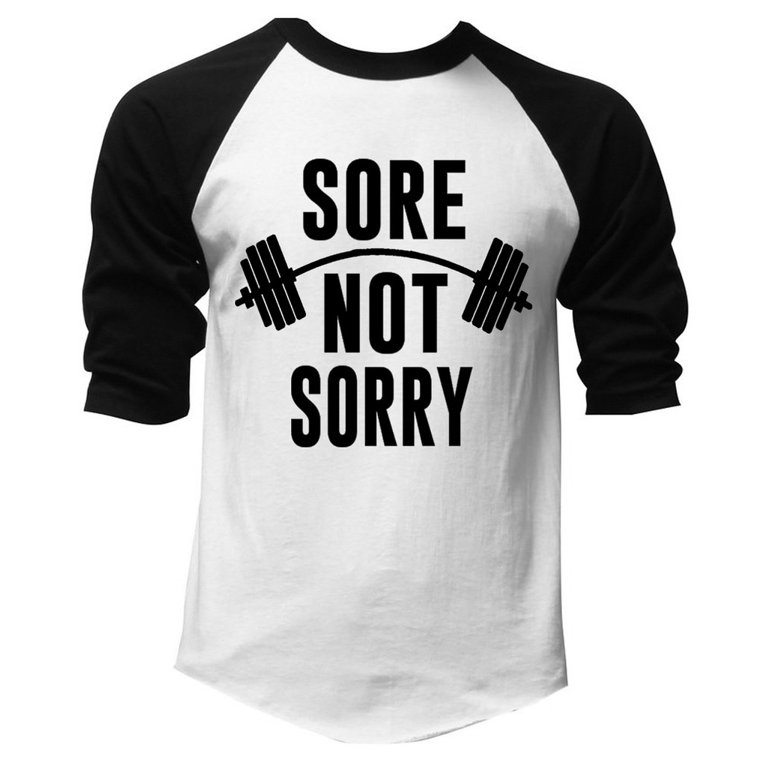 Men's Sore Not Sorry V285 White/Black Raglan Baseball T-shirt 2X